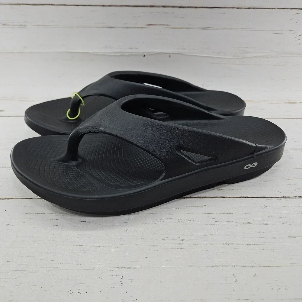 OOFOS‎ Ooriginal Mens 14 Black Recovery Sandals Thong Flip Flops Slip On